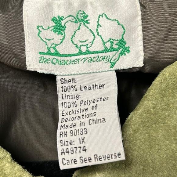 Vintage NWOT The Quacker Factory Pumpkin Embroidered Leather Jacket Womens 1X - Picture 2 of 5